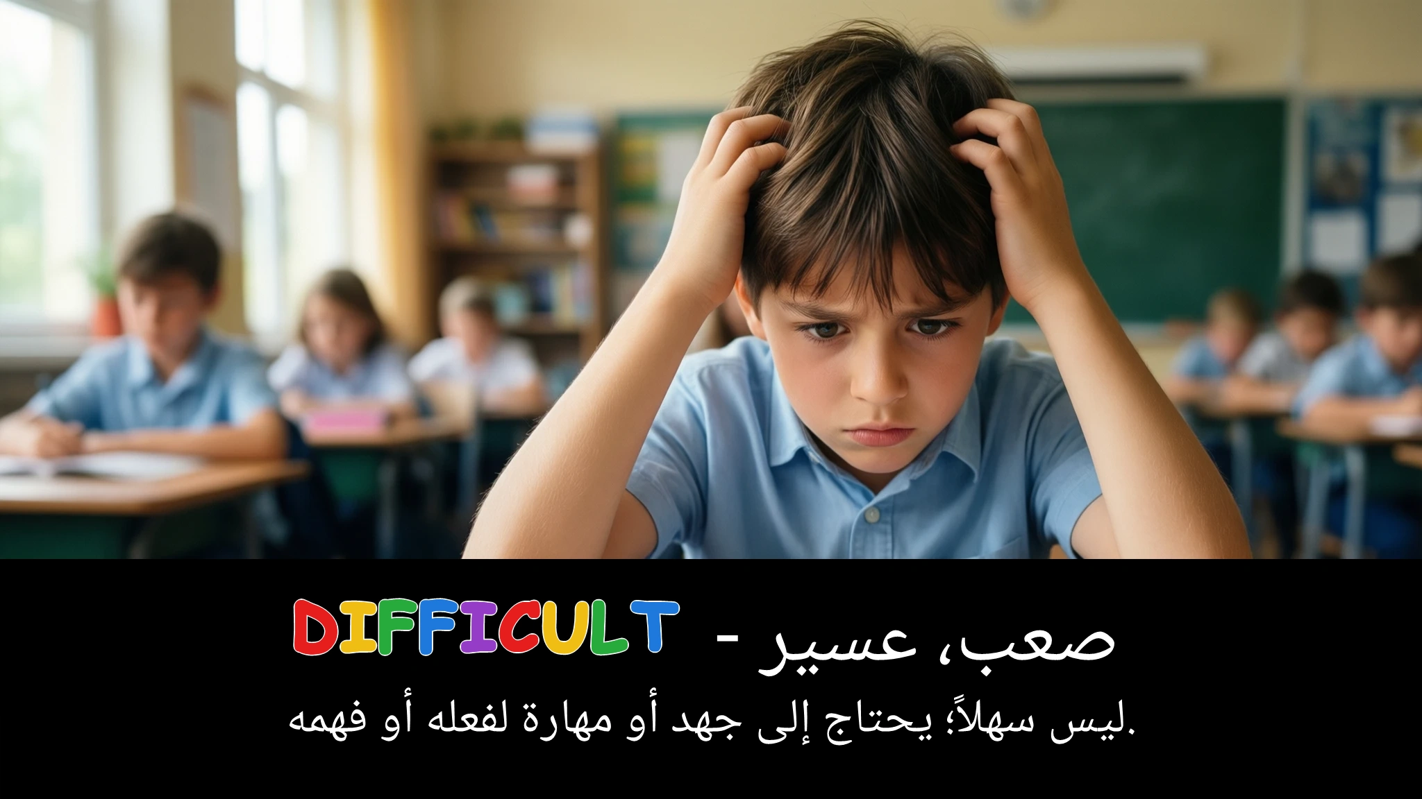 Arabic Illustration for difficult